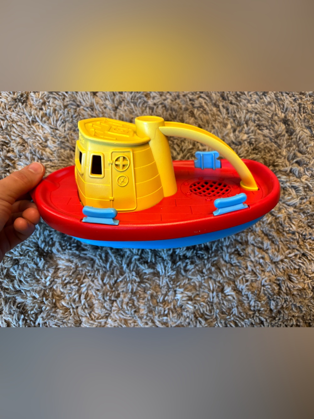 Green toy Red & Yellow Toy Boat with Blue Accents - Playful Bath & Water Toy